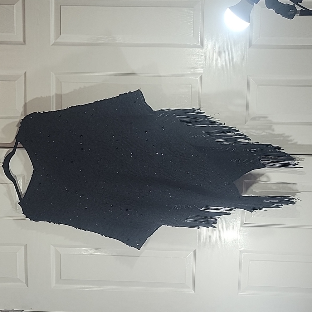 Black rivet poncho